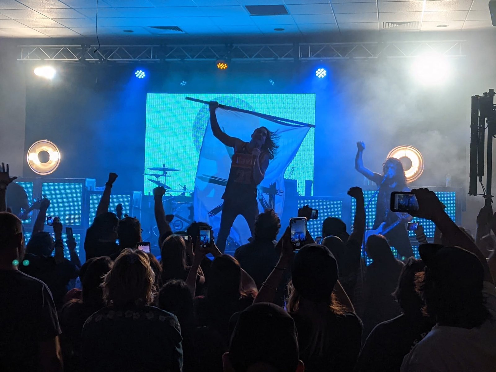 Live concert crowd and stage